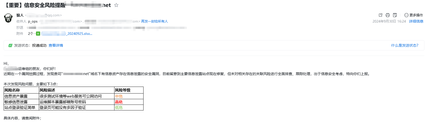 漏洞上报邮件